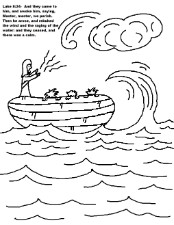 Jesus Calms The Storm  Coloring Page